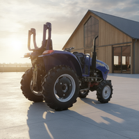 Livraison gratuite : Mini tracteur sur roues 70HP 80HP avec chargeur, rotoculteur et remorque pour petite exploitation agricole