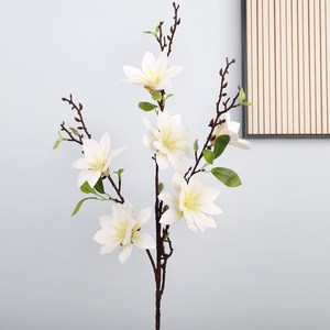 Qihao 3D 6-Head Magnolia <b>Artificial</b> Flower 87cm High Simulation Wedding Indoor Decoration - Product Image 2