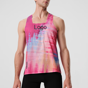 Chemise sans manches personnalisée en gros exercice de musculation respirant maille trou course débardeur hommes entraînement course maillots - Product Image 1