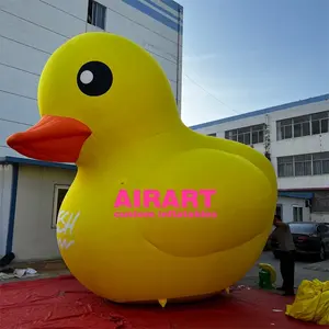 Impression de logo publicité modèle de canard jaune gonflable, canard de dessin animé gonflable de décoration de fête de vacances d'été