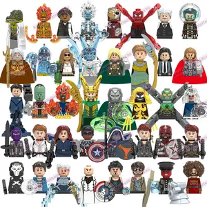 XinH Block Super Heroes Movie Lizard Peter Parker Tony Stark Thor Loki Assembled Building Block Action Figure Collect Toy