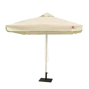 Sombrilla cuadrada grande para exteriores, parasol de mercado amarillo, para bar