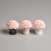Luxe Floral Mini Dôme Boîte Ronde Éternelle Pour Toujours Éternité Rose Préservée Fleur De Mariage Fiançailles Chambre Décoration