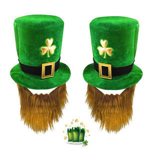 St Patrick's Day Green Top Hat Beard Ireland Clover Green Party Irish Hats Nouveauté Déguisements Accessoires pour St Patrick's Day - Product Image 6