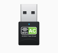 Adaptor WiFi USB Dual Band AC600, Kartu Jaringan Nirkabel 2.4G/5G untuk PC Desktop & Laptop