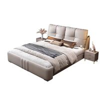 Lit Queen Size de Luxe Léger 1,8 m en Cuir Multifonctionnel avec Tables de Chevet – Prix Usine, Haute Qualité