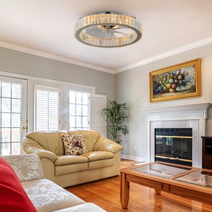 Đơn giản sang trọng vô hình thông minh chuyển đổi tần số quạt ánh sáng căn hộ khách sạn phòng khách pha lê - Product Image 3