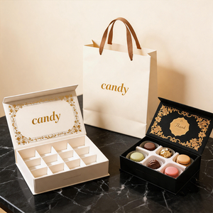 Caja <span class=keywords><strong>de</strong></span> Regalo <span class=keywords><strong>de</strong></span> Cartón Rígido con Cierre Magnético <span class=keywords><strong>de</strong></span> Alta Calidad para Macarons <span class=keywords><strong>de</strong></span> <span class=keywords><strong>Chocolate</strong></span>, Personalizada, <span class=keywords><strong>de</strong></span> Grado Alimenticio, con Inserto - Product Image 1