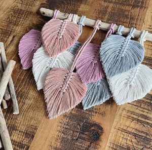 Tapiz de Pared Tejido a Mano de Macramé Estilo Boho con Hojas y Borlas, Adorno para Decoración del Hogar, Sala de Estar, Bodas, Regalo - Product Image 2