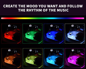 Lampe <span class=keywords><strong>d</strong></span>'<span class=keywords><strong>ambiance</strong></span> intérieure <span class=keywords><strong>de</strong></span> voiture 5V 48 LED, lumière <span class=keywords><strong>de</strong></span> pied sans fil, contrôle par application musicale, lampe <span class=keywords><strong>d</strong></span>écorative <span class=keywords><strong>d</strong></span>'<span class=keywords><strong>ambiance</strong></span> RGB automatique - Product Image 4