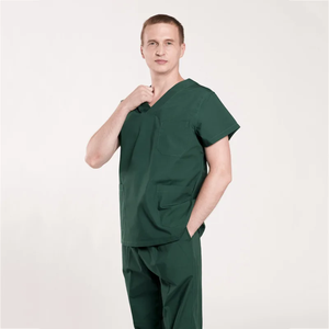 Uniformes Médicos Personalizados con Logotipo Privado, Conjunto de Uniformes de Enfermería de Manga Corta Unisex de Alta Calidad en Poliéster/Rayón Tejido Suave - Product Image 1