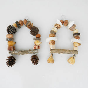 Mainan Perch burung parkit gigi kunyah kacang warna-warni ayun kayu berduri buah alami mainan burung bayan, Conure, <span class=keywords><strong>Cockatiel</strong></span>, Budgies - Product Image 3