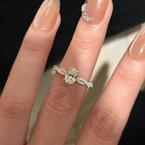 Bague de mode haut de gamme pour femme en argent sterling S925, avec incrustation de diamants torsadés en forme d'œuf de pigeon, spirale de ballet rotative, plaqué or 18 carats - Product Image 1