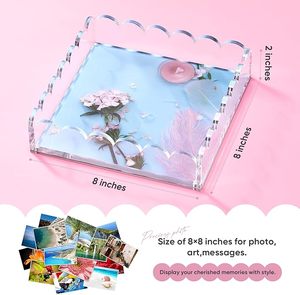 8X8 Inches Hiện Đại Rõ Ràng Acrylic Sò Khay Từ Mat Cho Ảnh Vải Nghệ Thuật Massage Thẻ Hiển Thị Giá Tươi Phong Cách - Product Image 5