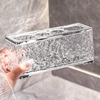 Support de brosse à dents en plastique transparent à effet d'ondulation, organisateur multifonctionnel pour comptoir de salle de bain, pour brosses à dents électriques