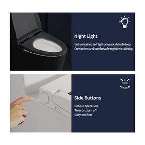 Couvre-siège de toilette intelligent ultra-fin avec télécommande, siège de toilette électrique chauffant allongé avec bidet intégré - Product Image 6