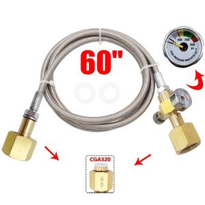 Sodastream CO2 Tank Cylinder Refill <b>Station</b> Air <b>Tools</b> Filling Charging Adapter 1.5m Stainless Steel Braid Hose 3000PSI Pressure - Product Image 2