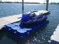 Dock flottant pour jet ski Hisea en forme de U en HDPE, avec 3 rouleaux, charnière de connexion, durée de vie de 15 ans, quai de marina, gris, 13 kg