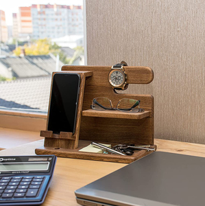 Tailai Tùy Chỉnh Gỗ Điện Thoại Trạm Nối <span class=keywords><strong>Key</strong></span> Chủ Wallet Xem Organizer Đứng Xem Hiển Thị Đứng Cho Quà Tặng Khuyến Mãi - Product Image 5