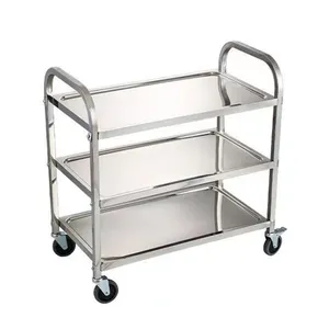 2/3 Lagen Restaurant Keuken Apparatuur Service Trolley 0.8Mm Roestvrijstalen Hotel Utility Cart Schotel Verzamelen Eet Serveerwagen