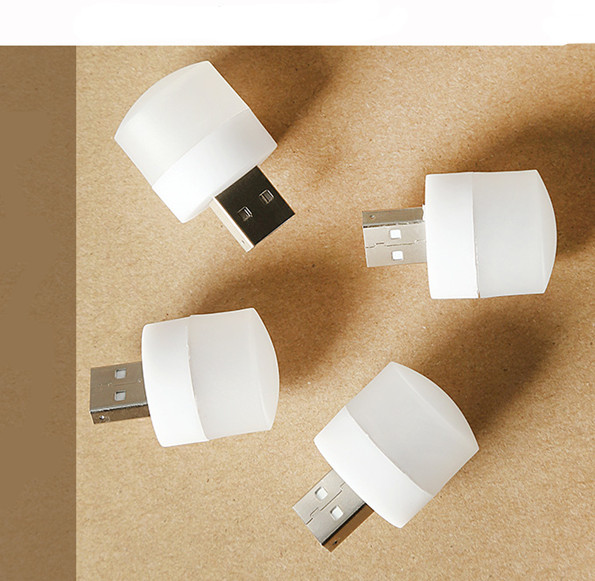 Карманный светодиодный мини-ночник, лампа с USB-разъемом и зарядкой от внешнего аккумулятора, маленькие круглые светильники для чтения с защитой глаз, 5 В, 1 Вт, 1 шт.