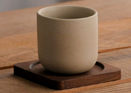 marrone-Tazza singola + sottobicchiere-150ml