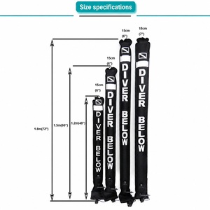 Bouée de signalisation de surface (SMB) gonflable pour plongée sous-marine, type bec de canard, 1,2 m, 1,5 m, 1,8 m, avec valve de décharge OPRV - Product Image 2