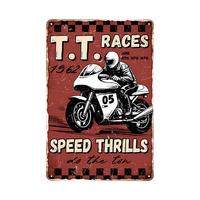 Dilanyu Decorativo Motocicleta Tema Vintage En Relieve Rusty Tin Signs Custom Retro Metal Sign Tin Sign