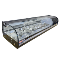 LYROE 2024 Buffet rafraîchissant pour cuisine commerciale Armoire de comptoir électrique pour sushi salade et plats froids avec dessus en verre
