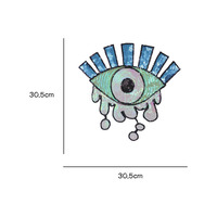 Haute Qualité De Fer sur Mesure Yeux Forme Design De Logo Patchs de Broderie De Paillettes pour Vêtements De Mode