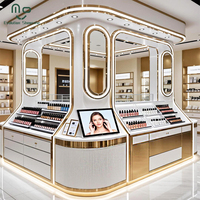 Haute qualité en bois haute brillance cuisson peinture cosmétique affichage île support cosmétique magasin affichage vitrine meubles