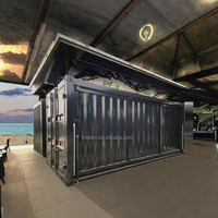 Restaurant conteneur personnalisé de 20 pieds, cuisine mobile entièrement équipée, bar conteneur pour les lieux touristiques en bord de mer