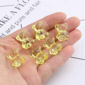 Bahan manik-manik buatan tangan DIY gelang anak-anak kalung aksesori rambut transparan akrilik beruang liontin manik-manik - Product Image 4