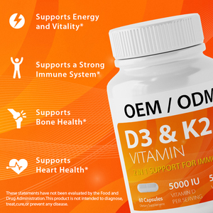 Greenpie OEM Private Label Vitamine <span class=keywords><strong>D3</strong></span> K2 <span class=keywords><strong>10000</strong></span> IE Ondersteuning voor botten, hart en immuunsysteem Voedingssupplement <span class=keywords><strong>D3</strong></span> K2 Capsules - Product Image 4