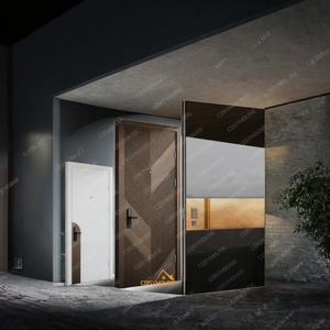 Porte d'entrée moderne de grande taille Cosyhouse avec fonction antivol en acier inoxydable pour villa - Product Image 1