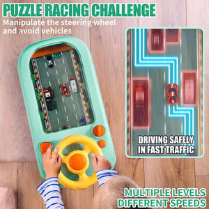 Voiture de course électrique AiJH, jouets, jeu d'aventure spatiale, batterie rechargeable, volant en plastique, joystick, jouet éducatif - Product Image 2