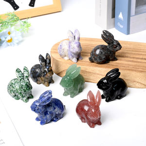 Hot Selling Crystal Healing Stone Dieren Carving Schattige Kristallen Konijn Figuren Voor Cadeau - Product Image 1