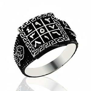 925K Sterling Silver Art Numerological Design Nalain Shareef Waaw <b>Men</b> <b>Ring</b> - Product Image 2