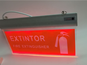 Luz led de emergencia recargable con letras rojas, señal de salida de fuego de 220V - Product Image 3