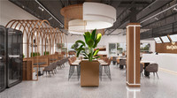 Conception de comptoir de café haut de gamme, décoration intérieure personnalisée pour confiserie, mobilier sur mesure en bois pour café