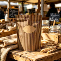 Sachet de café personnalisé à finition mate 500g, pochette autoportante en aluminium avec fermeture éclair et valve d'air, sac haute barrière