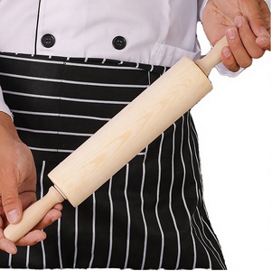 Large Solid Wood Eco-Friendly <b>Rolling</b> <b>Pin</b> Carved Dumplings Baking Biscuit Dough Point Hammer - Product Image 3
