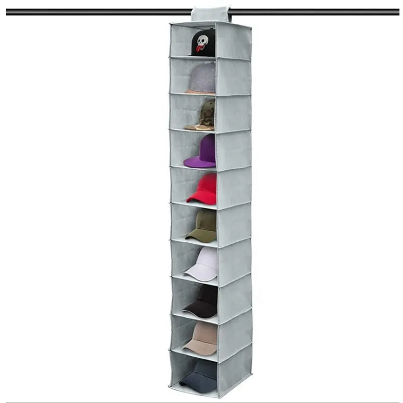 Hat Rack 10 Shelf Hanging Closet Hat Organizer for Hat Storage