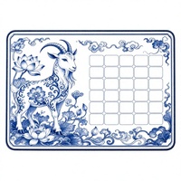 Tapis de bureau calendrier chinois 2027 en PVC dépoli, tablette d'écriture, tapis de souris, tapis de bureau du Nouvel An lunaire, design personnalisé