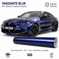 Film de protection de véhicule (PPF) en TPU aliphatique de la série Tanzanite Blue Pearlescent, auto-réparant, anti-jaunissement, hydrophobe, vente en gros, couleur PPF
