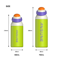Botella Deportiva de Acero Inoxidable Aislada al Vacío de Doble Pared con Diseño Degradado e Impresión por Transferencia de Aire, Personalizada OEM para Venta al Por Mayor