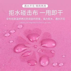 Water Resistant Three Fold Umbrella Black Vinyl UV Protection Sun Rain Use Manual Open Steel Rib Large Size - Product Image 3