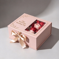 Boîte cadeau de mariage avec ruban, boîte à dragées à ruban, emballage de luxe personnalisé avec logo pour cadeaux de demande en mariage pour demoiselles d'honneur