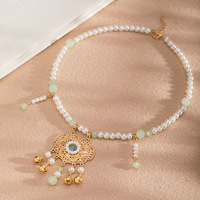 Nouveau Collier Pendentif Perle Style Palais Rétro 2026 pour Fille avec Fermoir de Sécurité – Accessoires