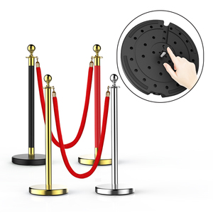 Set de Barreras de Control de Acceso para Alfombra Roja con Postes de Cola <span class=keywords><strong>VIP</strong></span> Dorados, Cuerda, Unifilas y Soportes para Eventos de Alto Nivel - Product Image 1